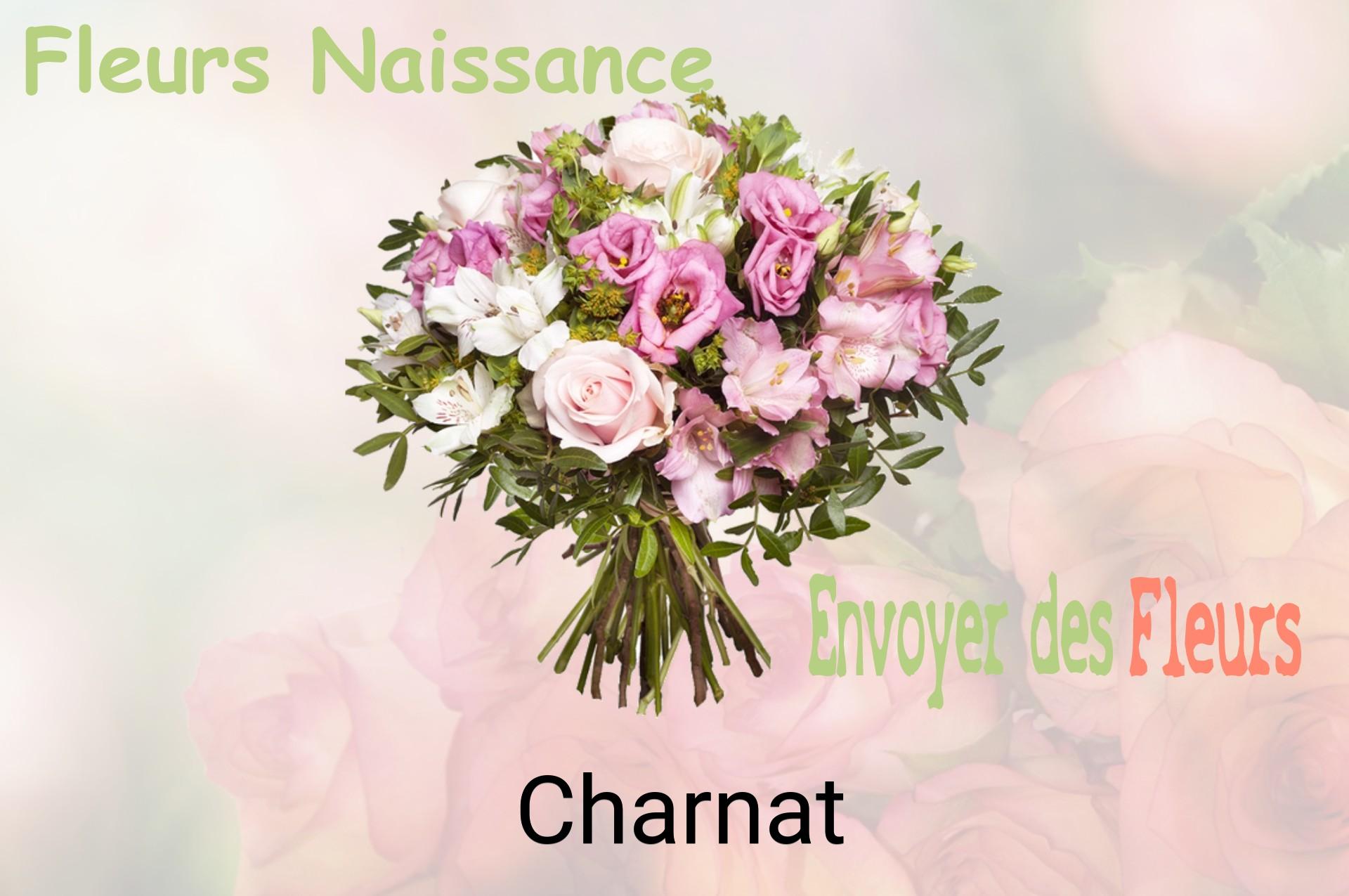 Bouquet de fleurs de naissance livré à Charnat